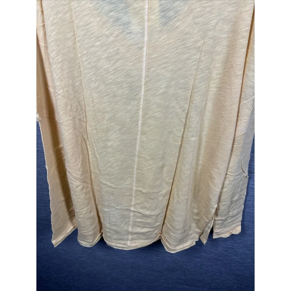 NEW Free People Women's On My Mind V-Neck Long Sleeve Shirt Camel/Yellow Size XS